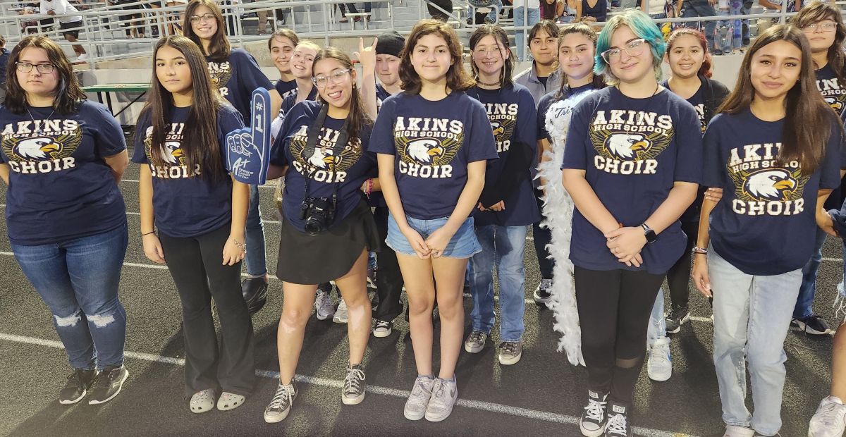 Choir at a football game